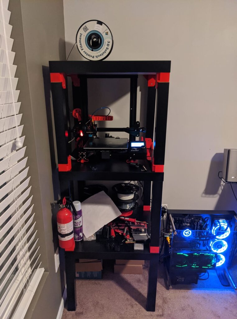 Stu McEwing 3D printed prop maker workshop setup — Ender 3 printer